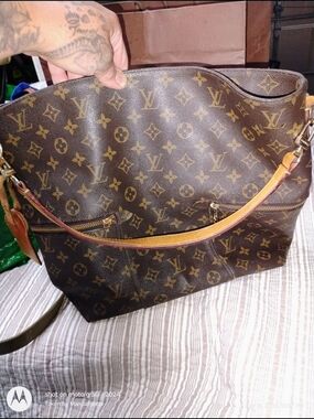Louis Vuitton Monogram Canvas Brown & Tan Hobo Shoulder Bag
